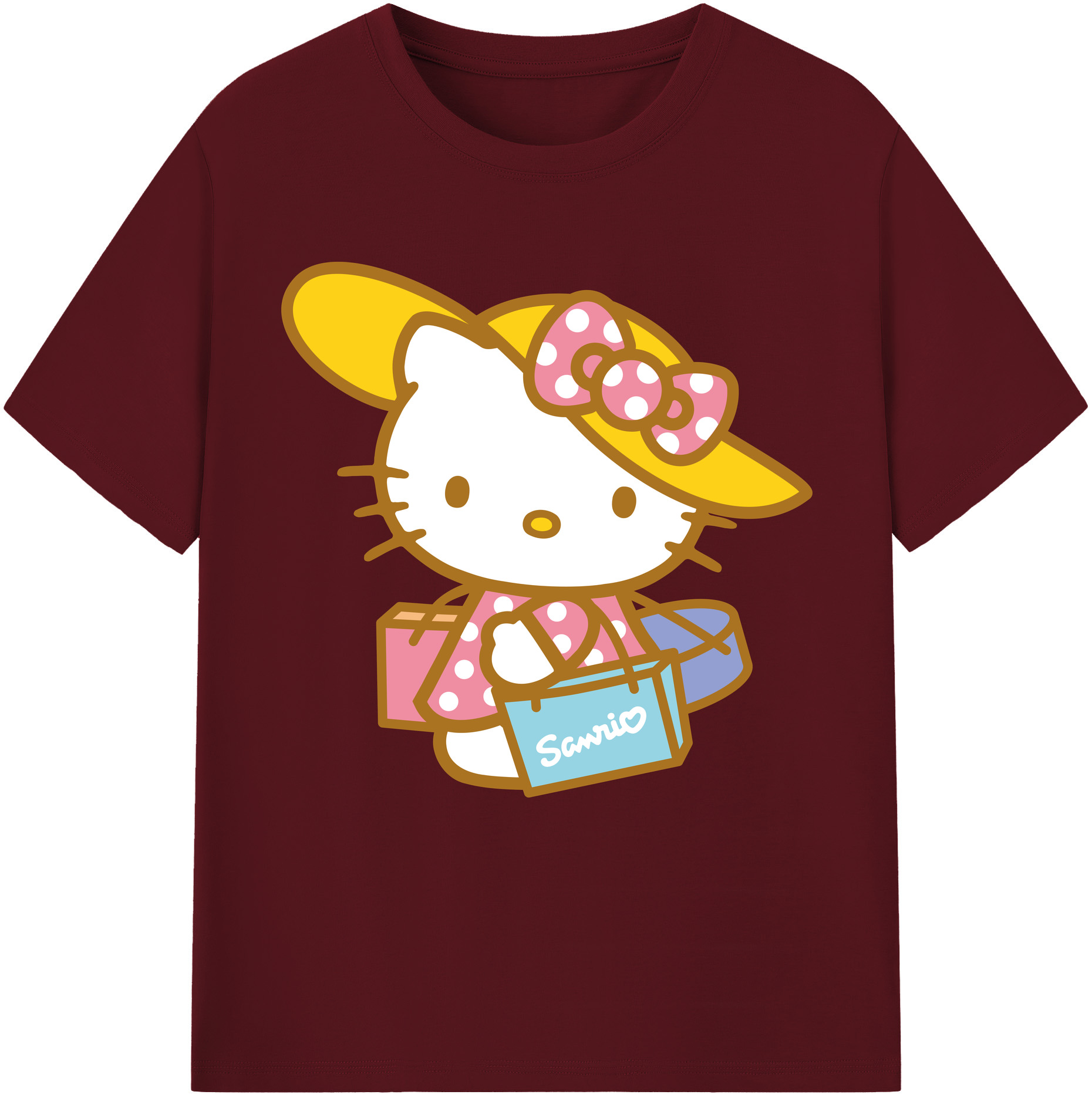 （画像用） Hello Kitty ハローキティ 綿100％半袖Tシャツ（フロントプリント）